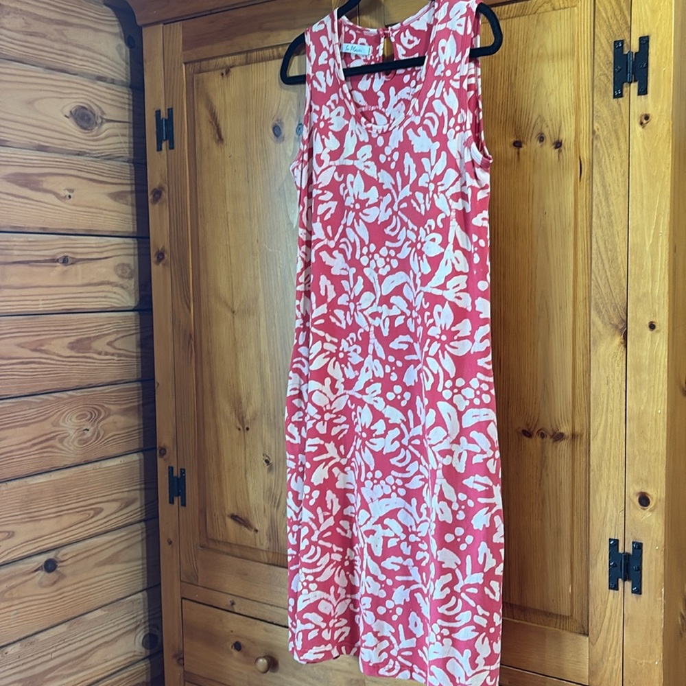 Su Placer Red and White Patterned Cotton Dress